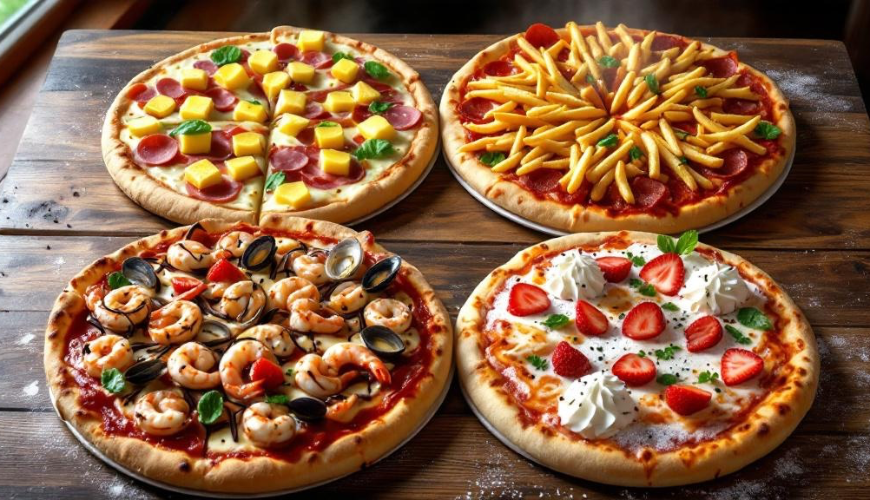 Nejdivnější pizzy světa ukazují, proč pizza snese ananas, hranolky i čokoládu