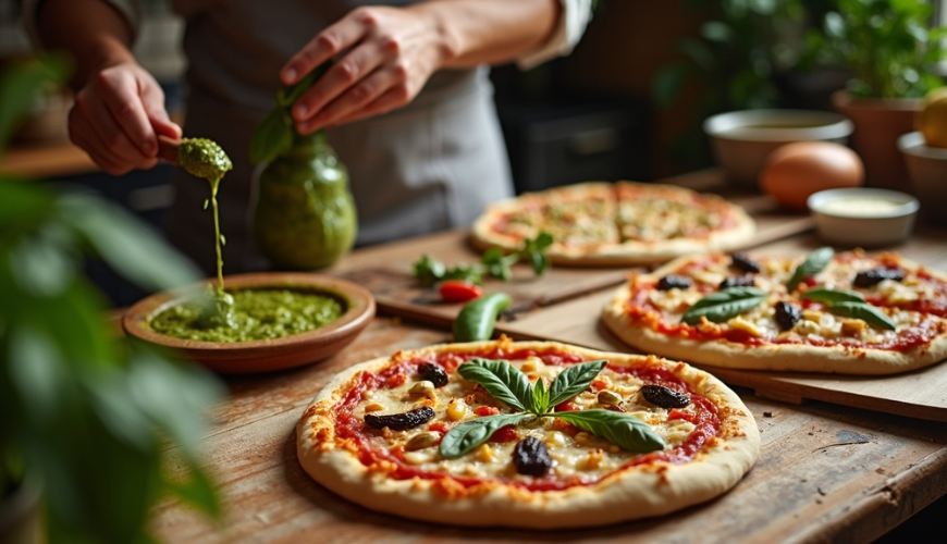 Pesto na pizze funguje skvěle, když ho přidáte až po upečení a použijete ho střídmě
